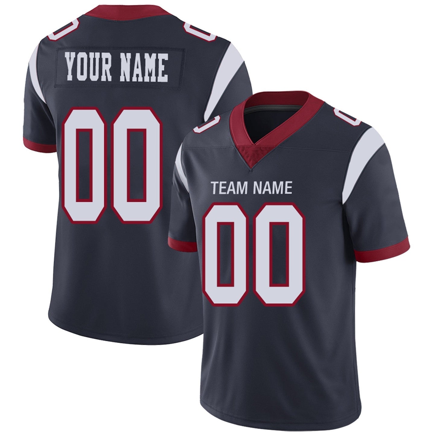 Custom Football Jerseys Team Player or Personalized Design Your Own Name for Men's Women's Youth Jerseys Navy
