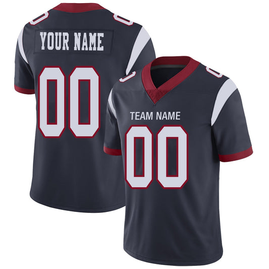 Custom Football Jerseys Team Player or Personalized Design Your Own Name for Men's Women's Youth Jerseys Navy