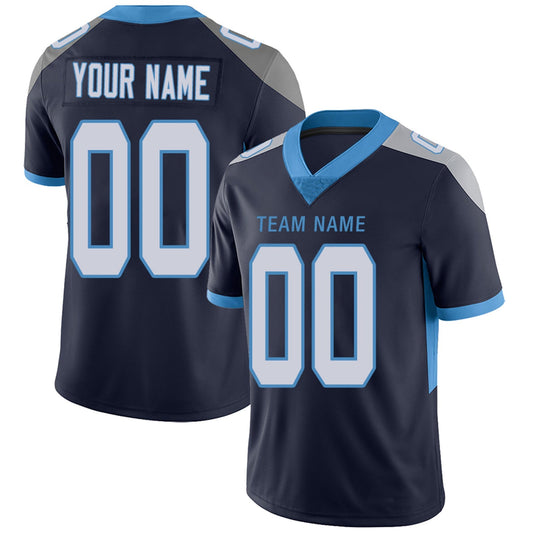 Custom Football Jerseys Team Player or Personalized Design Your Own Name for Men's Women's Youth Jerseys Navy