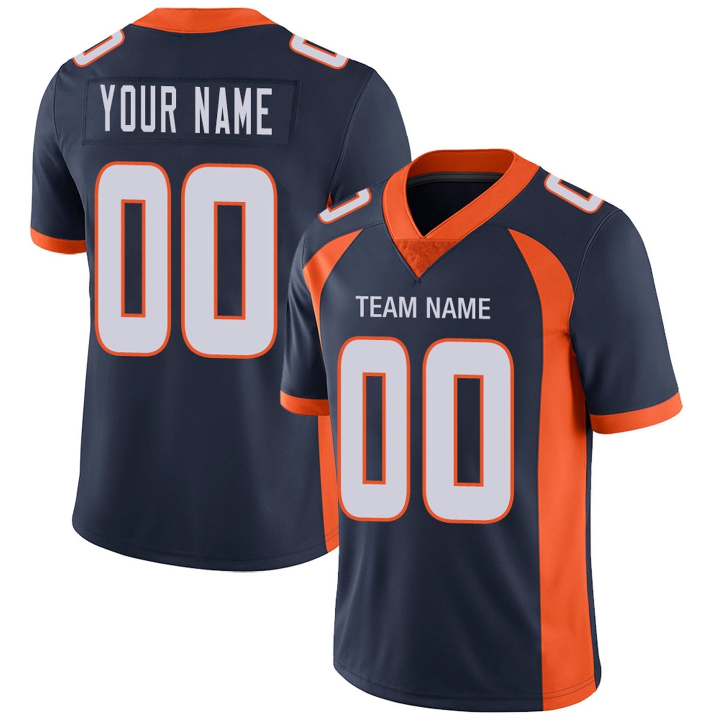 Custom Football Jerseys Team Player or Personalized Design Your Own Name for Men's Women's Youth Jerseys Orange