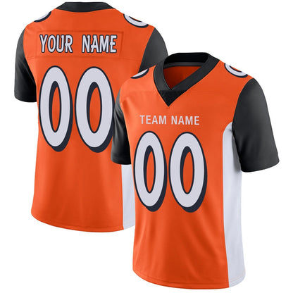 Custom Football Jerseys Team Player or Personalized Design Your Own Name for Men's Women's Youth Jerseys Orange