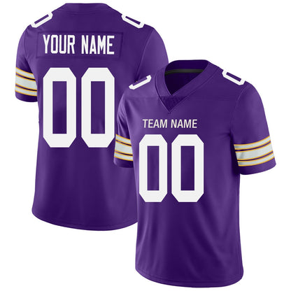 Custom Football Jerseys Team Player or Personalized Design Your Own Name for Men's Women's Youth Jerseys Purple