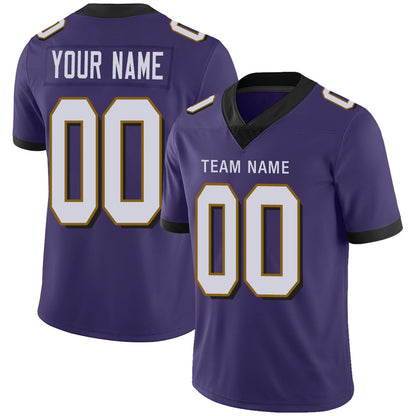 Custom Football JerseyS Team Player or Personalized Design Your Own Name for Men's Women's Youth Jerseys Purple