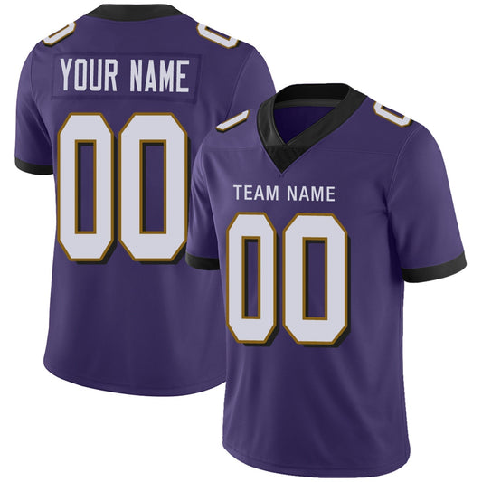 Custom Football JerseyS Team Player or Personalized Design Your Own Name for Men's Women's Youth Jerseys Purple