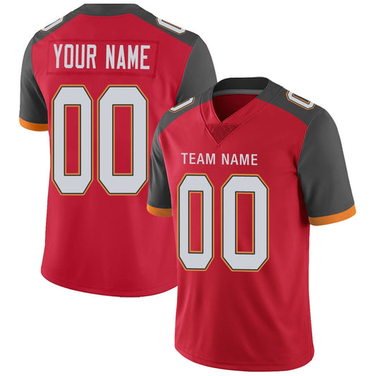 Custom Football Jerseys Team Player or Personalized Design Your Own Name for Men's Women's Youth Jerseys Red