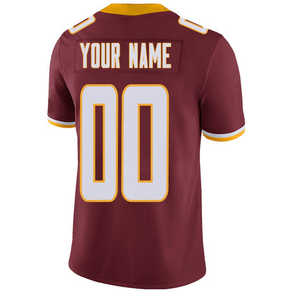 Custom Team Player or Personalized Design Your Own Name for Men's Women's Youth Jerseys Burgundy Football Jerseys