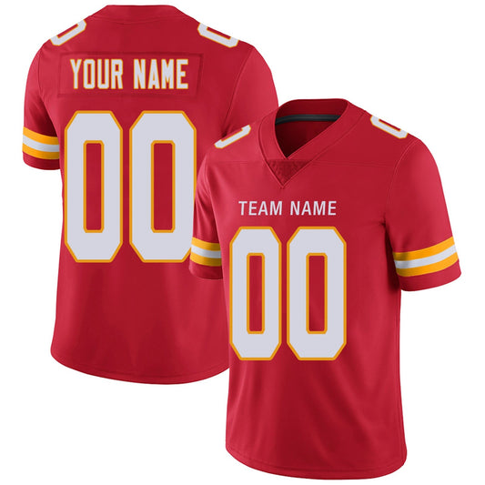 Custom Football Jerseys Team Player or Personalized Design Your Own Name for Men's Women's Youth Jerseys Red