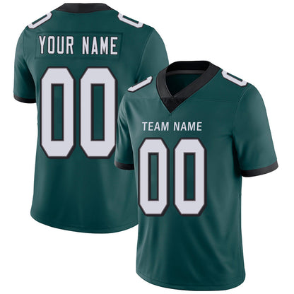 Custom Football Jerseys Team Player or Personalized Design Your Own Name for Men's Women's Youth Jerseys Green