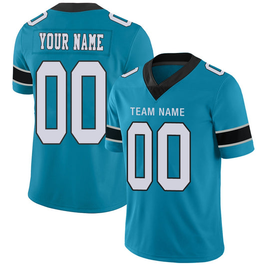 Custom Football Jerseys Team Player or Personalized Design Your Own Name for Men's Women's Youth Jerseys Blue