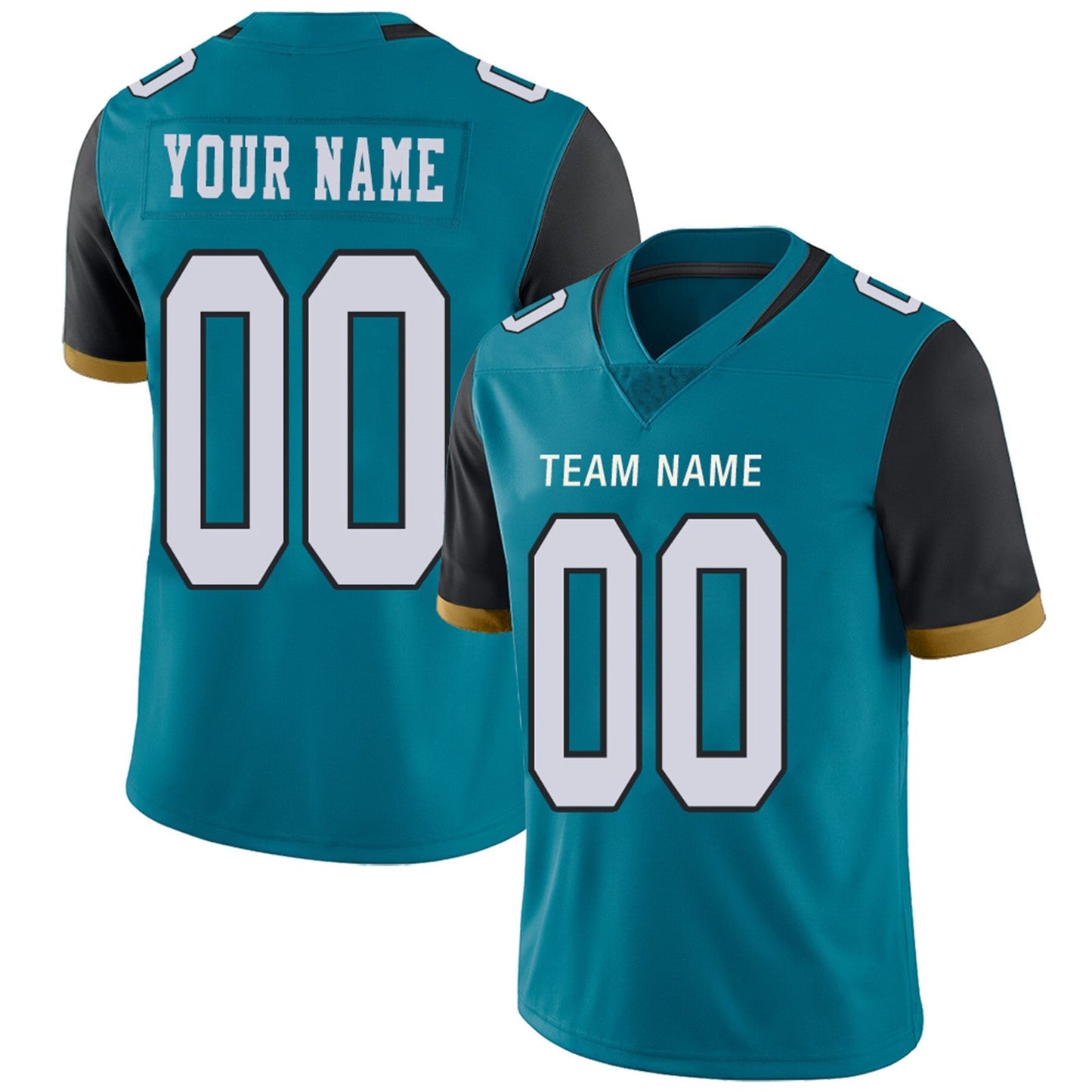 Custom Football Jerseys Team Player or Personalized Design Your Own Name for Men's Women's Youth Jerseys Teal