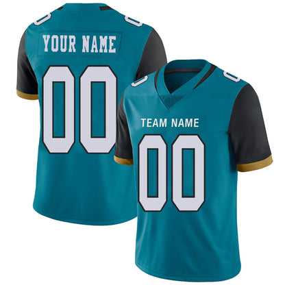 Custom Football Jerseys Team Player or Personalized Design Your Own Name for Men's Women's Youth Jerseys Teal