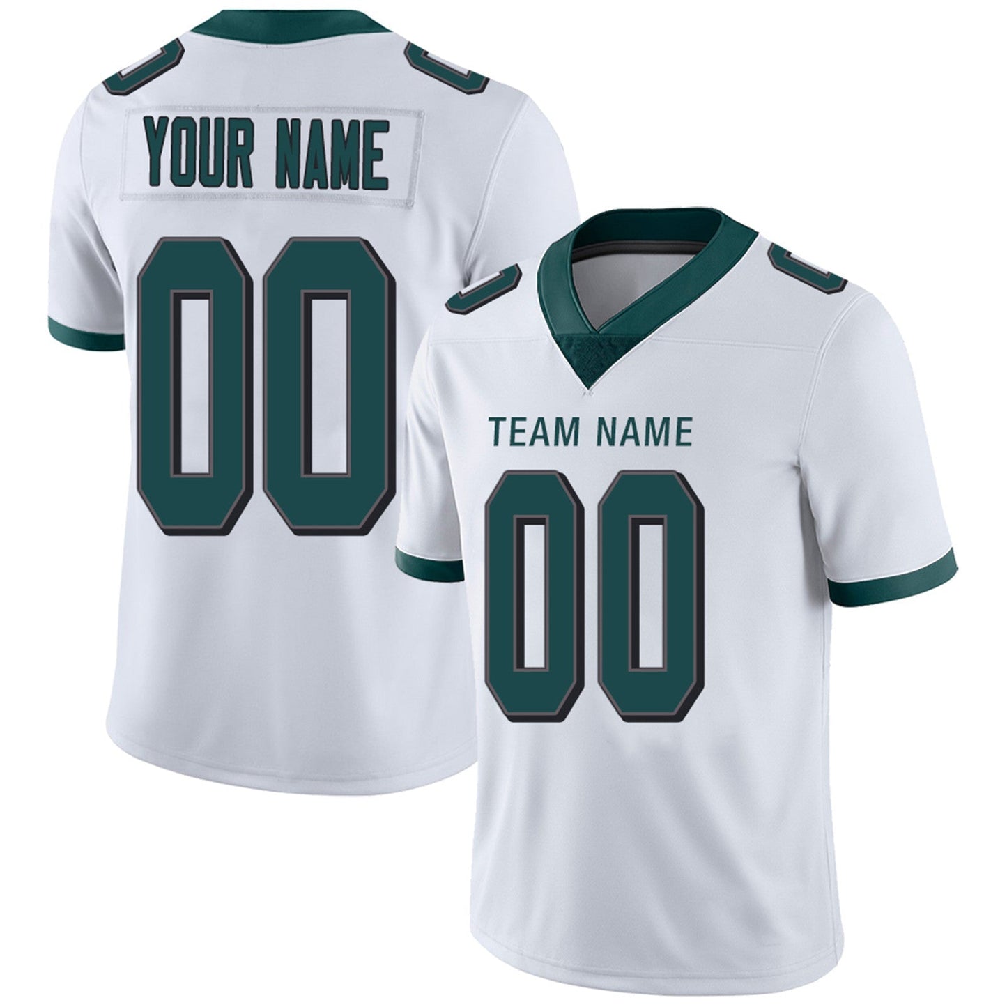 Custom Football Jerseys Team Player or Personalized Design Your Own Name for Men's Women's Youth Jerseys Green