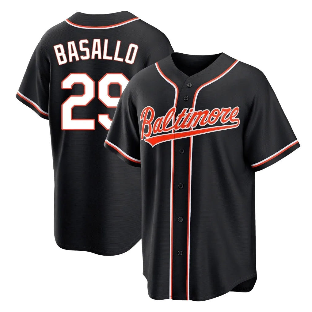 Baltimore Orioles #29 Samuel Basallo Player Black Fedasgoge Out Home Game Stitched Jerseys
