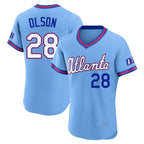 Atlanta Braves #28 Matt Olson Player Powder Blue Fedasgoge 2026 City Connect T-shirt Limited Elite Home Game Stitched Jerseys