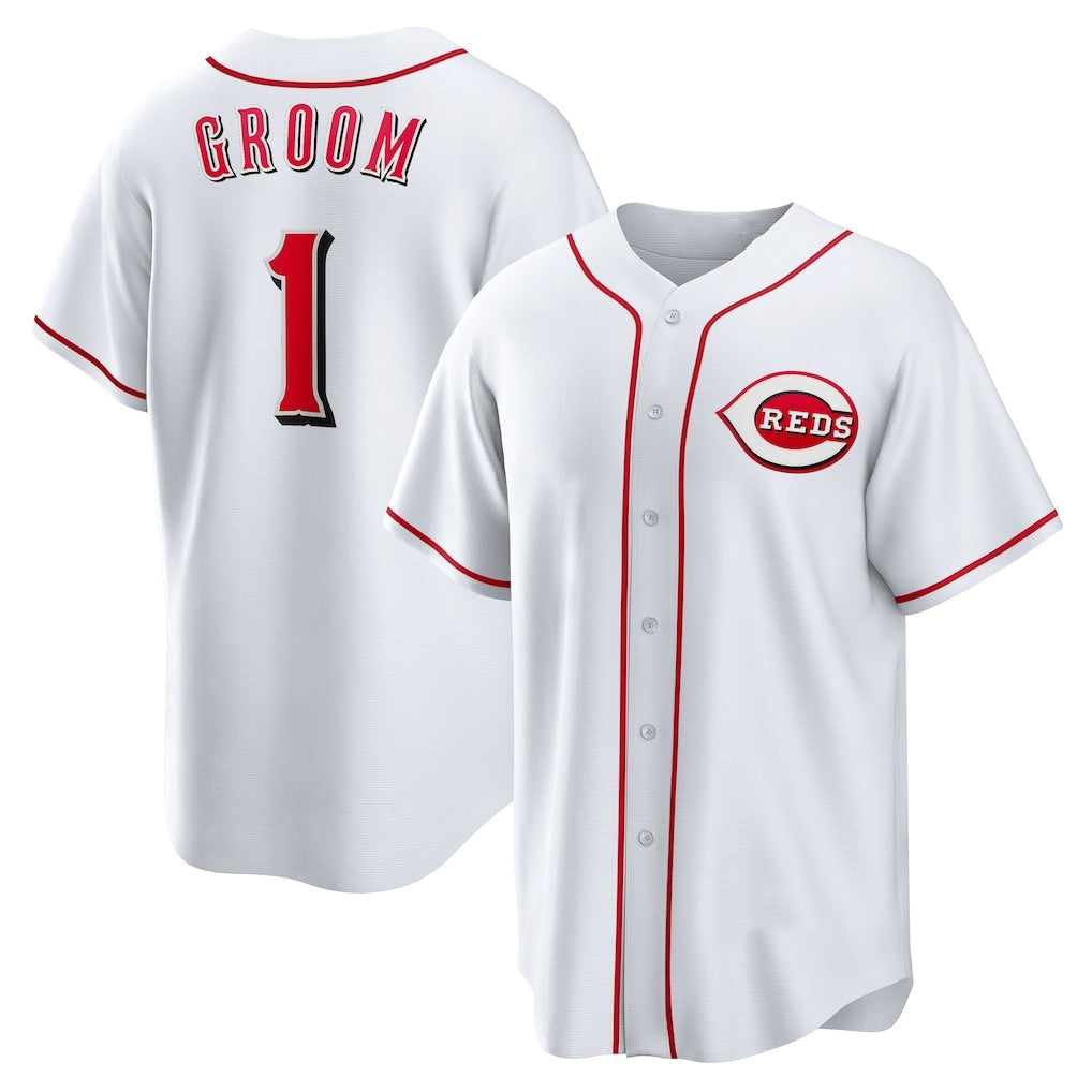 Cincinnati Reds #1 Groom White Fedasgoge Home Replica Jersey