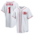 Cincinnati Reds #1 Groom White Fedasgoge Home Replica Jersey