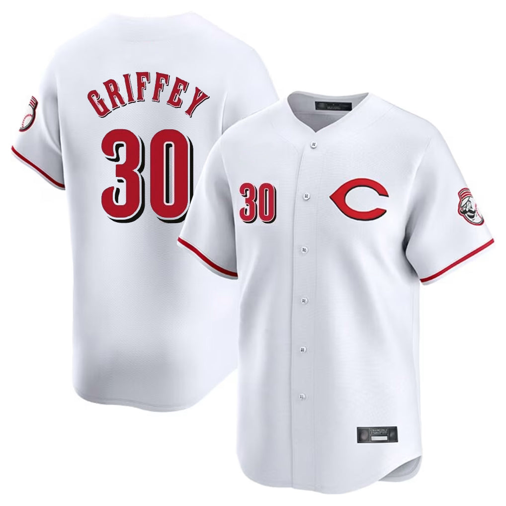 Cincinnati Reds #30 Ken Griffey Player White Fedasgoge Limited Home Stitched Jerseys