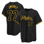 Atlanta Braves #77 Joe Jimenez Player Black Fedasgoge Snake Skin City Home Game Stitched Jerseys