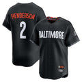 Baltimore Orioles #2 Gunnar Henderson Player Black Fedasgoge City Connect Limited Home Game Stitched Jerseys
