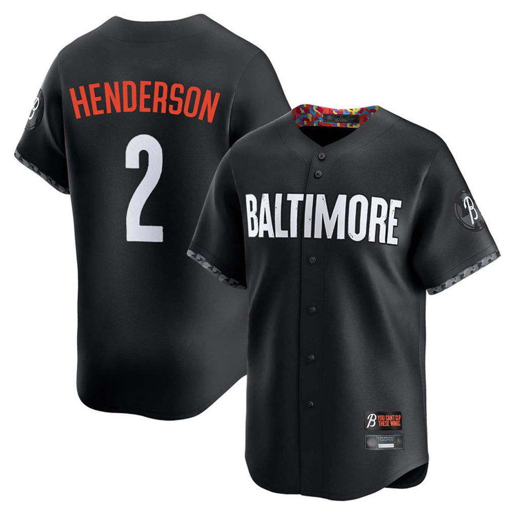 Baltimore Orioles #2 Gunnar Henderson Player Black Fedasgoge City Connect Limited Home Game Stitched Jerseys