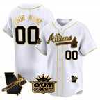 Custom Atlanta Braves Atliens Vapor Premier Limited Jersey V2 ¨C White Gold Fedasgoge