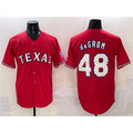 Texas Rangers #48 Jacob deGrom Red Fedasgoge With Patch Cool Base Stitched Jersey
