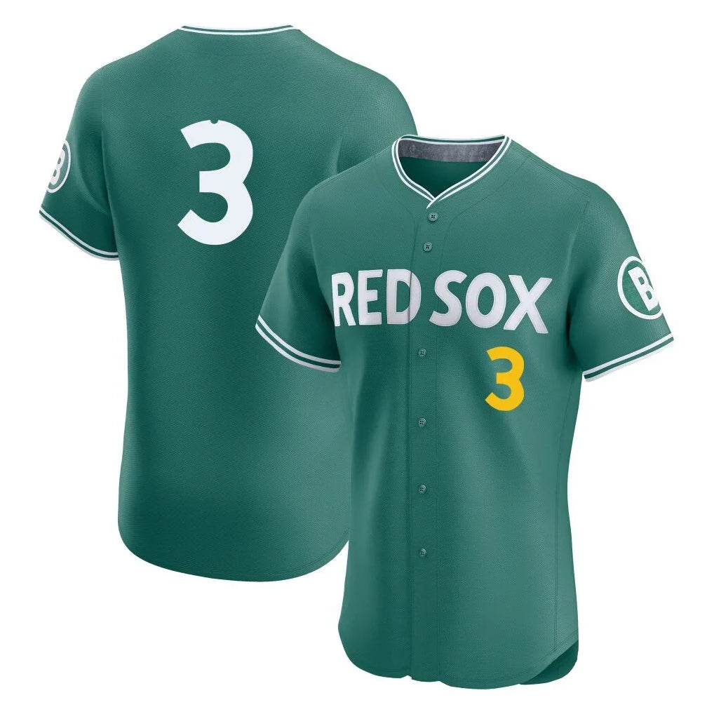 Boston Red Sox #3 Ceddanne Rafaela Player Green Fedasgoge City Connect Limited Elite Home Game Stitched Jerseys1