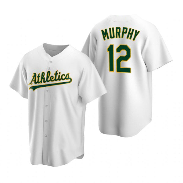 Oakland Athletics #12 Sean Murphy White Fedasgoge Cool Base Stitched Jersey