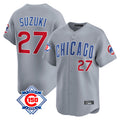 Chicago Cubs #27 Seiya Suzuki Player Gray Fedasgoge Road 150th Anniversary Limited Home Stitched Jerseys