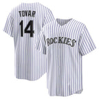 Colorado Rockies #14 Ezequiel Tovar White Fedasgoge Home Replica Jersey