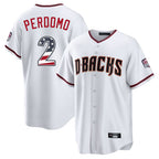 Arizona Diamondbacks #2 Geraldo Perdomo Player White Fedasgoge USA 250 Fourth of July Home Game Stitched Jerseys
