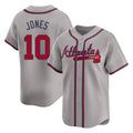 Atlanta Braves #10 Chipper Jones Player Gray Fedasgoge Limited Home Game Stitched Jerseys