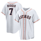 Houston Astros #7 Craig Biggio White Fedasgoge Home Retired Player Replica Jersey