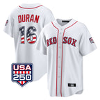 Boston Red Sox #16 Jarren Duran Player White Fedasgoge USA 250 Fourth of July Home Game Stitched Jerseys
