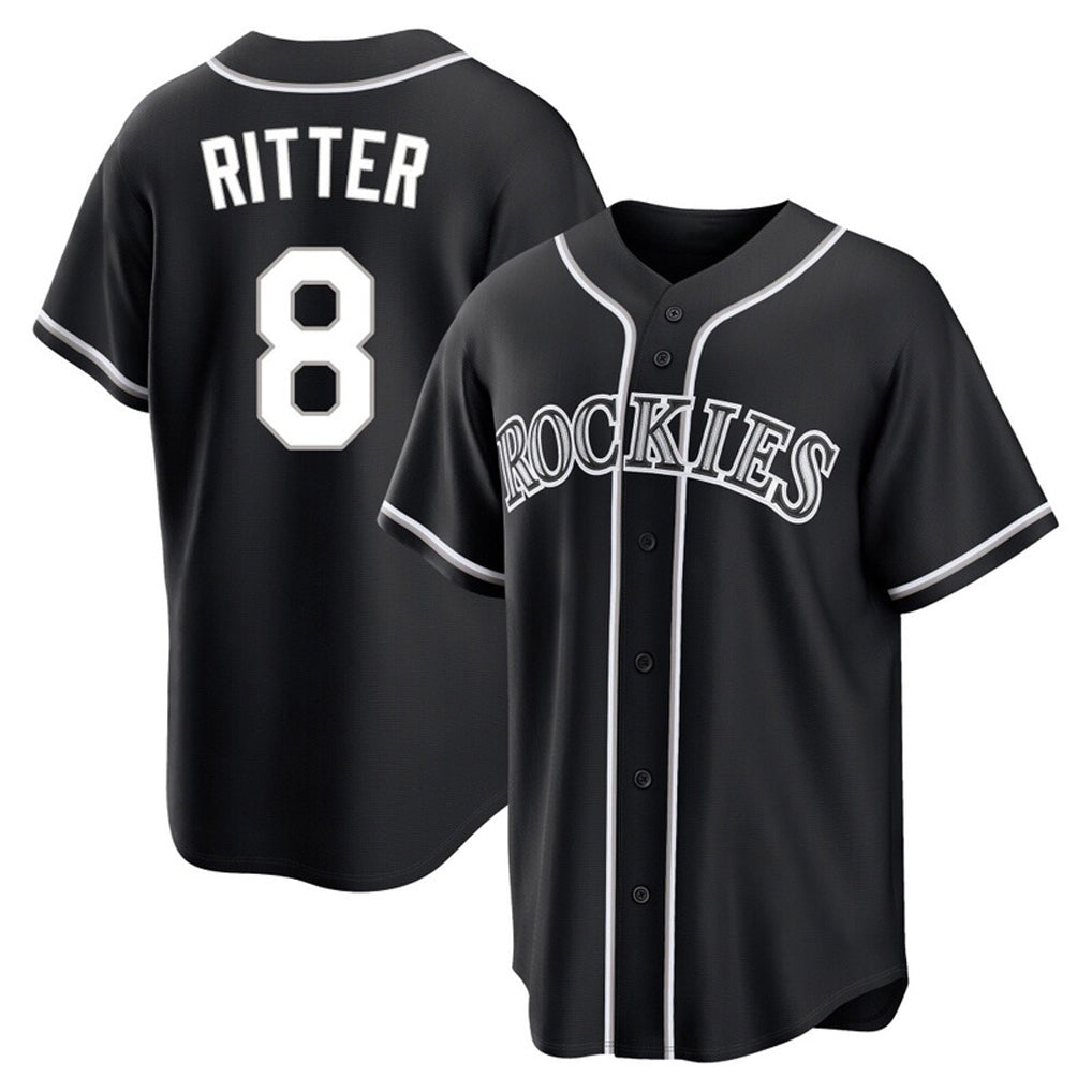 Colorado Rockies #8 Ryan Ritter Player Black Fedasgoge Fashion Out Home Game Stitched Jerseys