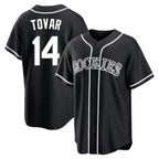 Colorado Rockies #14 Ezequiel Tovar Player Black Fedasgoge Fashion Out Home Game Stitched Jerseys