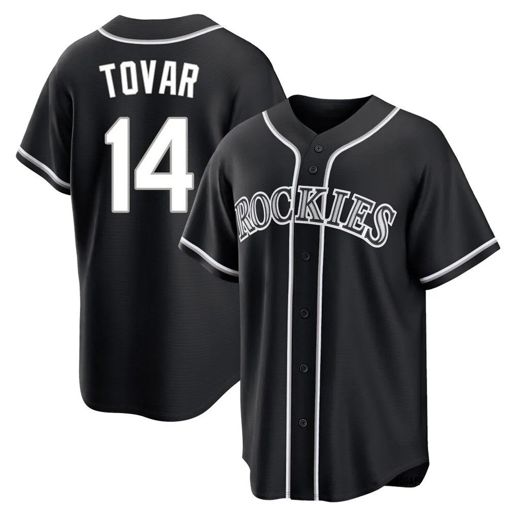 Colorado Rockies #14 Ezequiel Tovar Player Black Fedasgoge Fashion Out Home Game Stitched Jerseys