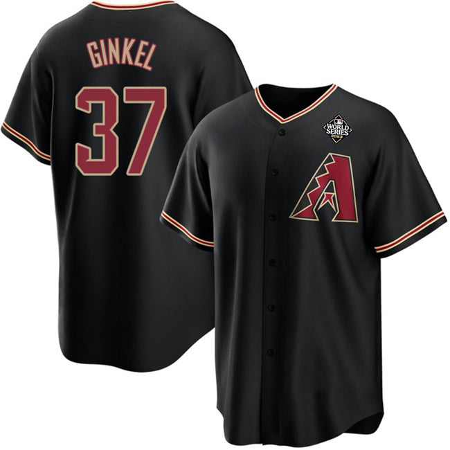 Arizona Diamondbacks #37 Kevin Ginkel Black Fedasgoge 2023 World Series Cool Base Stitched Jersey