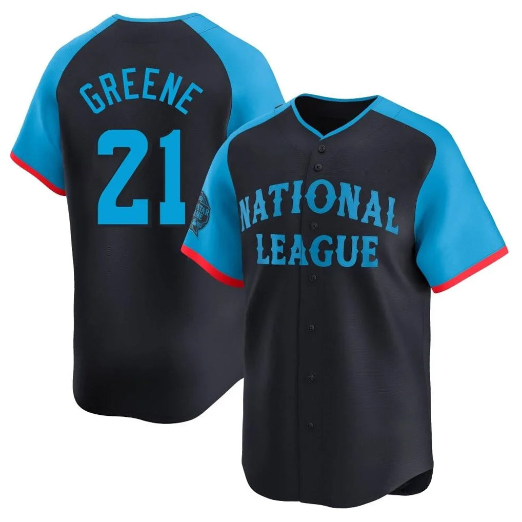 Cincinnati Reds #21 Hunter Greene Player Navy Fedasgoge Limited National League All-Star Game Stitched Jerseys