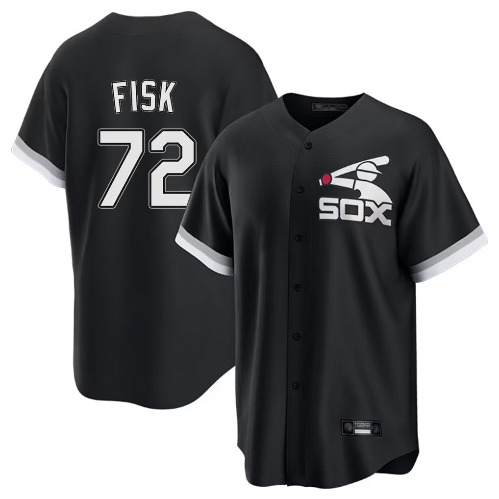 Chicago White Sox #72 Carlton Fisk Player Black Fedasgoge Spring Training Game Stitched Jerseys