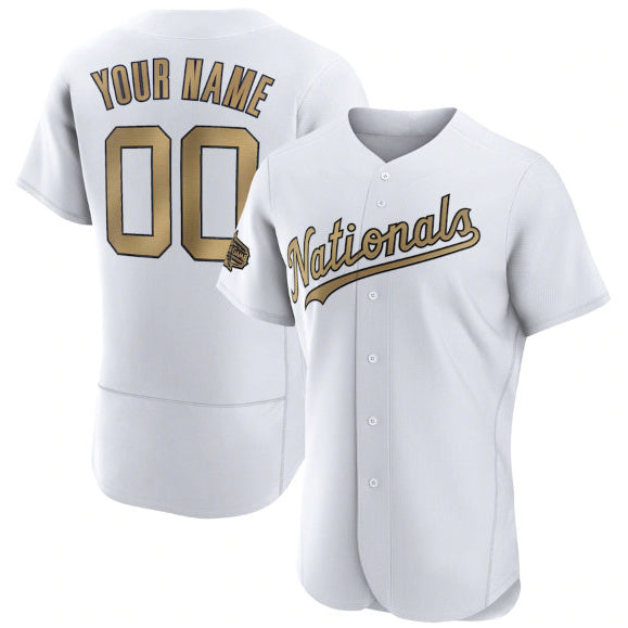 Custom Washington Nationals Active Player White Fedasgoge 2022 All-Star Flex Base Stitched Jersey