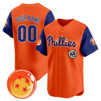 Custom Philadelphia Phillies x Dragon Ball Royal Orange Fedasgoge Vapor Premier Limited Jersey - All Stitched