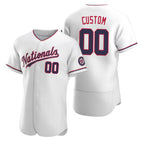 Custom Washington Nationals White Fedasgoge Stitched Flex Base Jersey