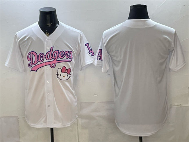 Los Angeles Dodgers Blank White Fedasgoge Hello Kitty Night Stitched Jersey