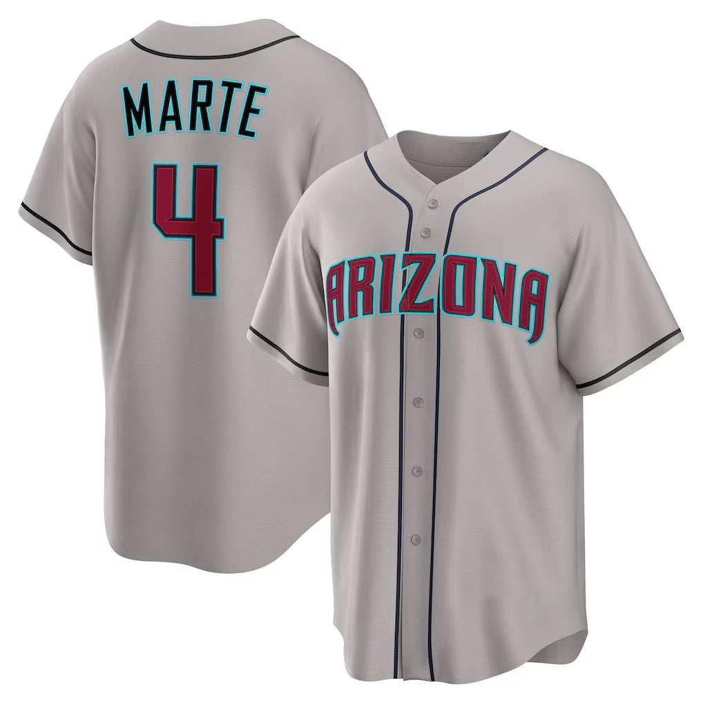 Arizona Diamondbacks #4 Ketel Marte Gray Fedasgoge Road Replica Jersey
