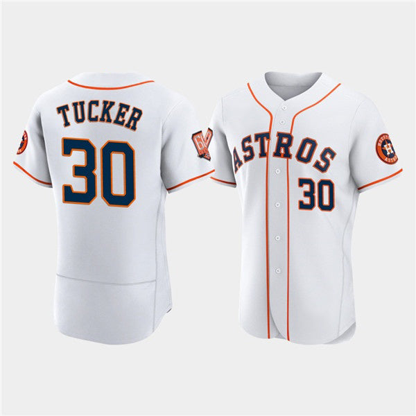 Houston Astros #30 Kyle Tucker White Fedasgoge 60th Anniversary Flex Base Stitched Jersey