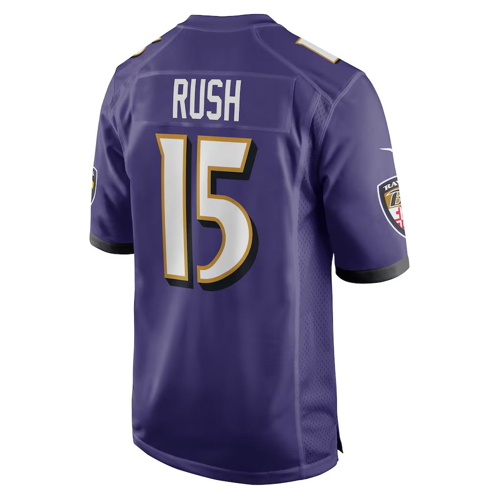 B.Ravens #15 Cooper Rush Purple Fedasgoge Team Game Jersey