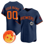 Custom Milwaukee Brewers x Dragon Ball Navy Fedasgoge Vapor Premier Limited Jersey - All Stitched