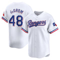 Texas Rangers #48 Jacob deGrom White Fedasgoge Home Limited Player Jersey