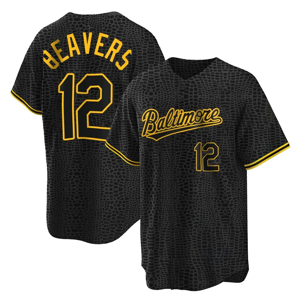 Baltimore Orioles #12 Dylan Beavers Player Black Fedasgoge Snake Skin City Home Game Stitched Jerseys